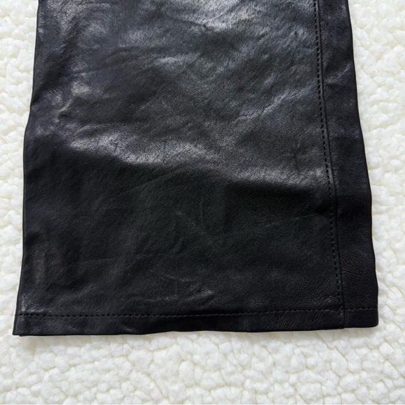 J Brand Black Lambskin Leather Bootcut Pants - Picture 5 of 12